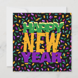 happy NEW year confetty  Invitation