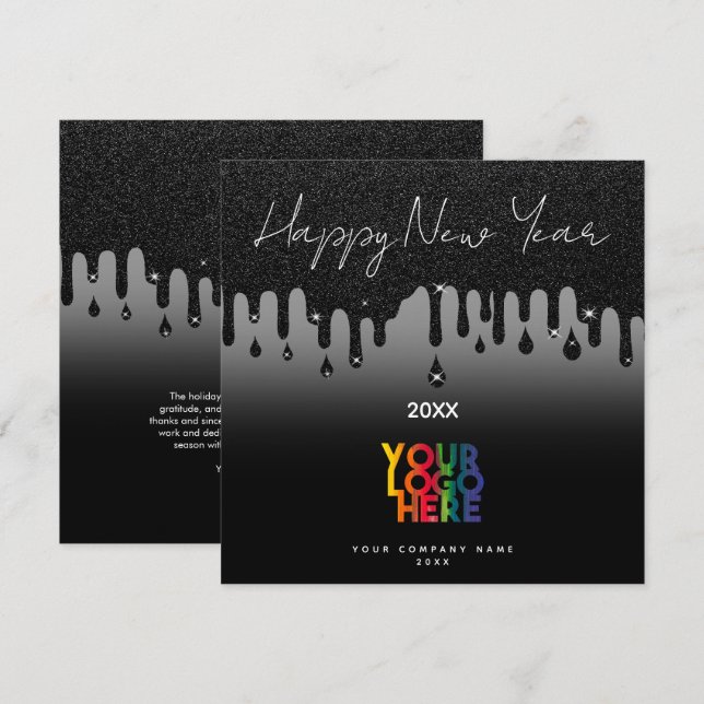 Happy New Year Corporate Business Logo Black (Front/Back)