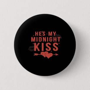 Happy New Year Couples He's My Midnight Kiss Valen 6 Cm Round Badge