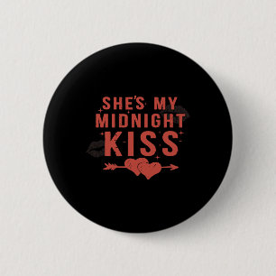 Happy New Year Couples She's My Midnight Kiss Vale 6 Cm Round Badge
