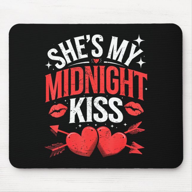 Happy New Year Couples She's My Midnight Kiss Vale Mouse Mat (Front)