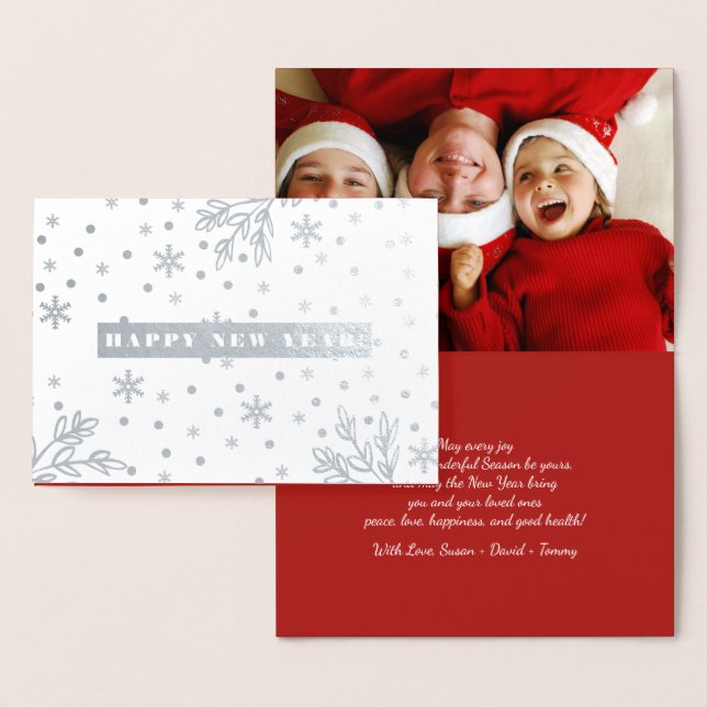 Happy New Year. Custom Photo Luxury  Foil Card (Display)