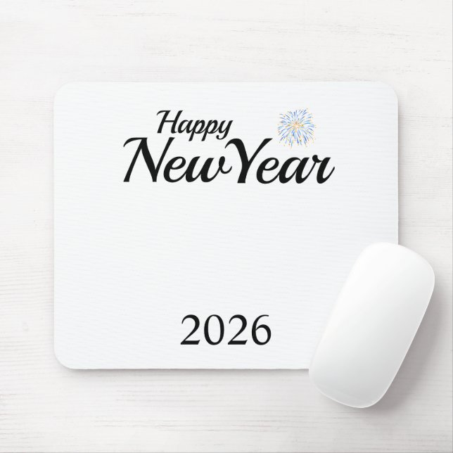 Happy New Year Custom Present Mouse Mat (With Mouse)
