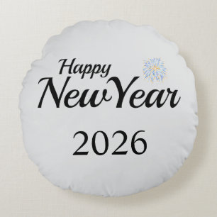 Happy New Year Custom Present Round Cushion