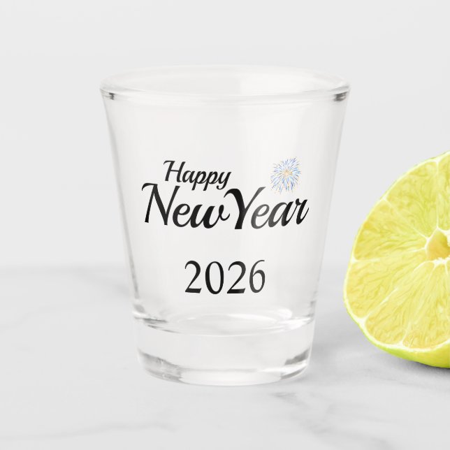 Happy New Year Custom Present Shot Glass (Front)