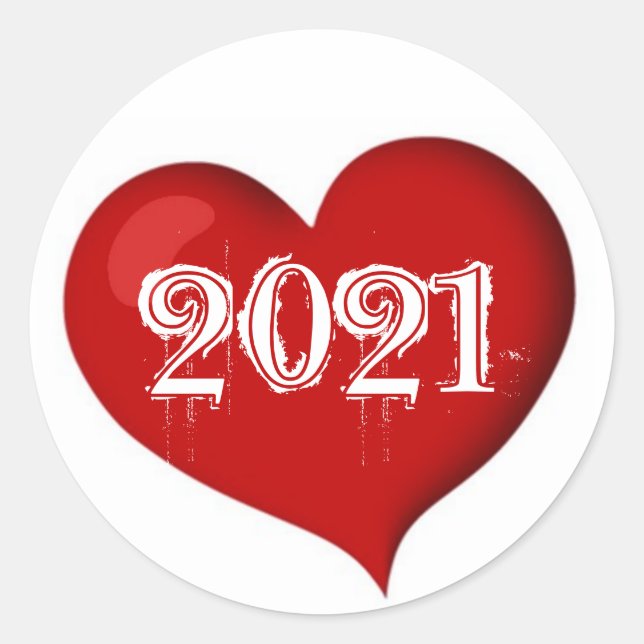 Happy New Year Customisable Classic Round Sticker (Front)