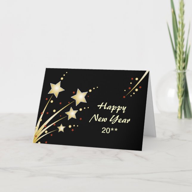 Happy New Year Customisable Text and Year Holiday Card (Front)