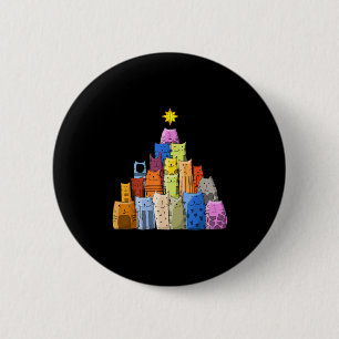 Happy New Year, Cute Funny Christmas Cats Decorati 6 Cm Round Badge