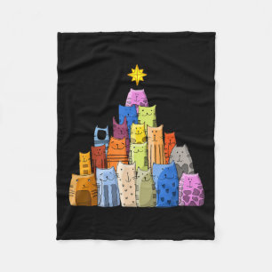 Happy New Year, Cute Funny Christmas Cats Decorati Fleece Blanket
