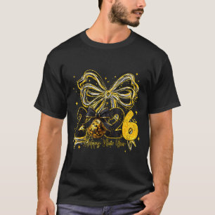 Happy New Year Cute Gold Disco Ball Bow New Year's T-Shirt
