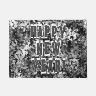 HAPPY NEW YEAR Cute Silver Doormat