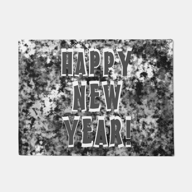 HAPPY NEW YEAR Cute Silver Doormat (Front)