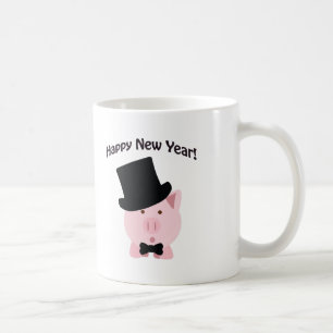 Happy New Year! Dapper Pig Coffee Mug
