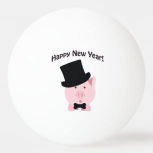Happy New Year! Dapper Pig Ping Pong Ball