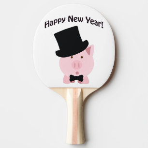 Happy New Year! Dapper Pig Ping Pong Paddle