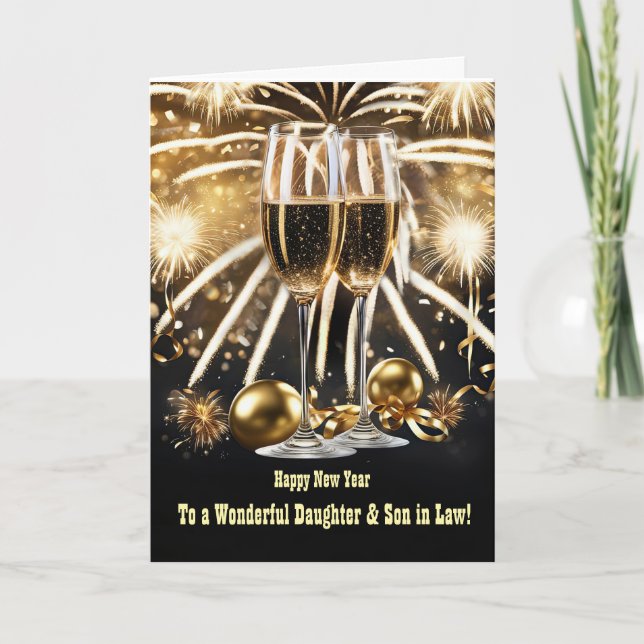 Happy New Year Daughter Son in Law Husband  Card (Front)