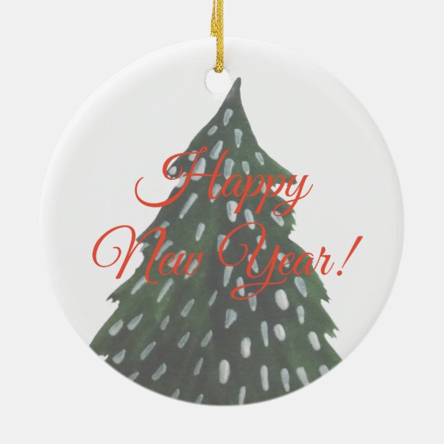 Happy New Year Decorative Ornament (Back)