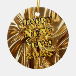 Happy New Year Design Ceramic Tree Decoration