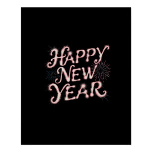 Happy New Year Digital Art Design Poster