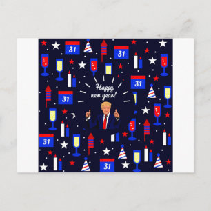 happy new year donald trump holiday postcard