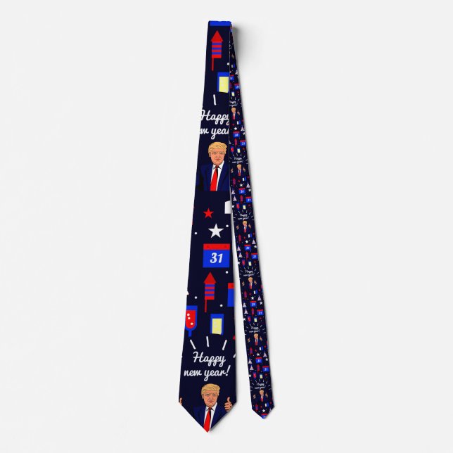 happy new year donald trump tie (Front)
