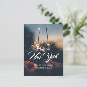 Happy New Year Editable Postcard