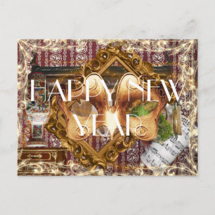 Happy New Year Elegant Fantasy Luxury Holiday Postcard