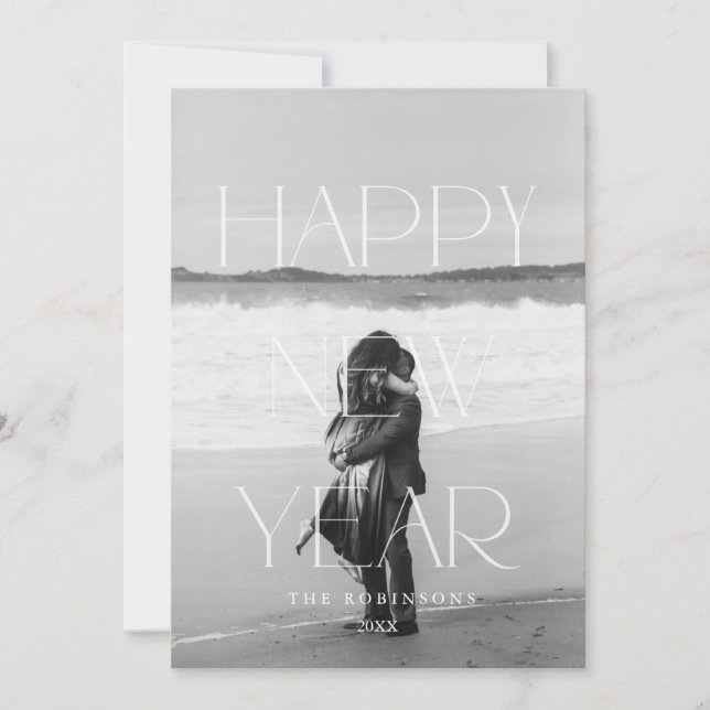 Happy New Year elegant  Holiday Card (Front)