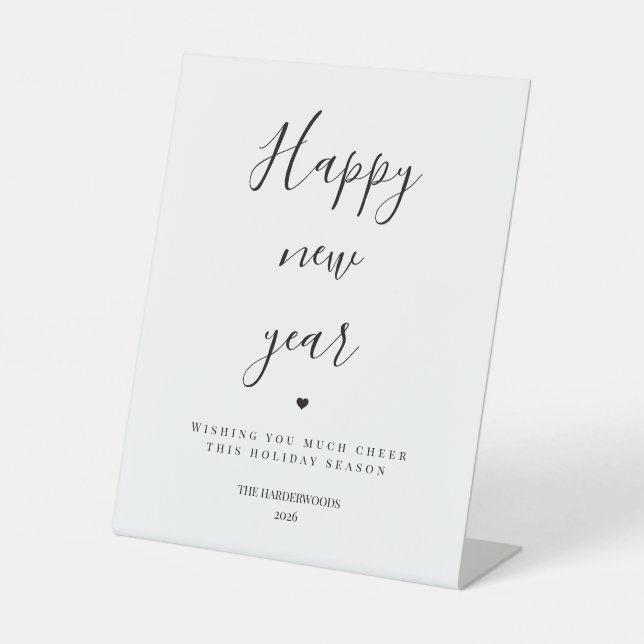 Happy New Year Elegant Welcome Minimalist  Sign (Front)