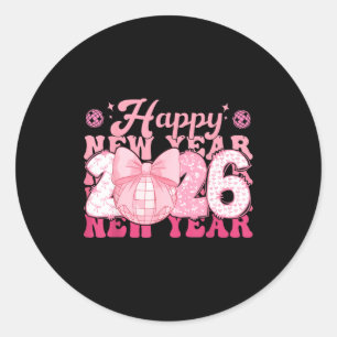 Happy New Year Eve 2026 Party Family Matching Men  Classic Round Sticker