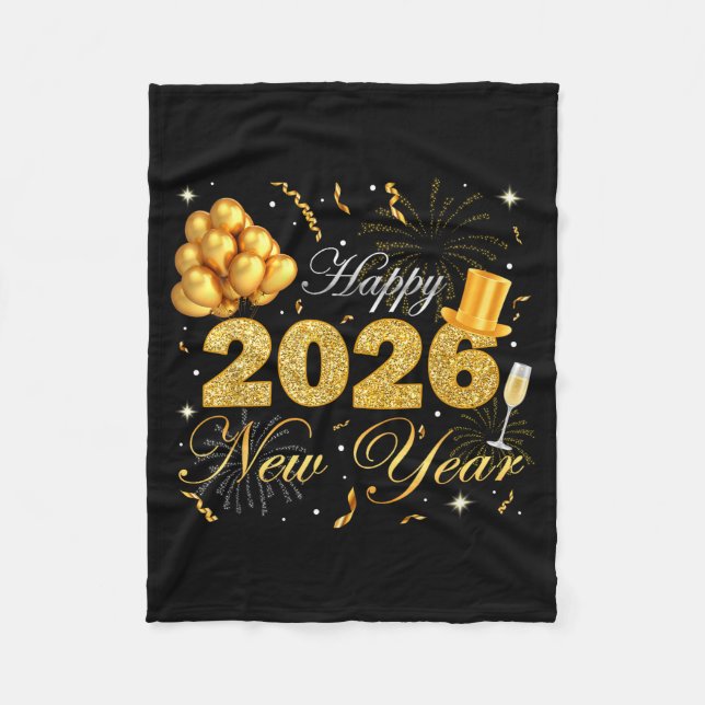 Happy New Year Eve Party 2026 Family Matching Cost Fleece Blanket (Front)
