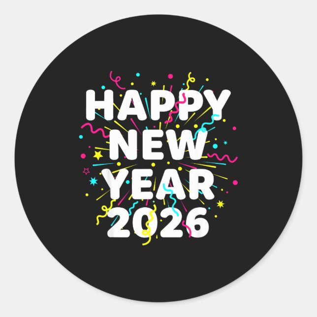 Happy New Year Eve Party 2026 Nye Family Matching  Classic Round Sticker (Front)