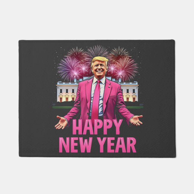 Happy New Year Eve Trump Resolution 2025 Doormat (Front)