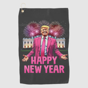 Happy New Year Eve Trump Resolution 2025 Golf Towel