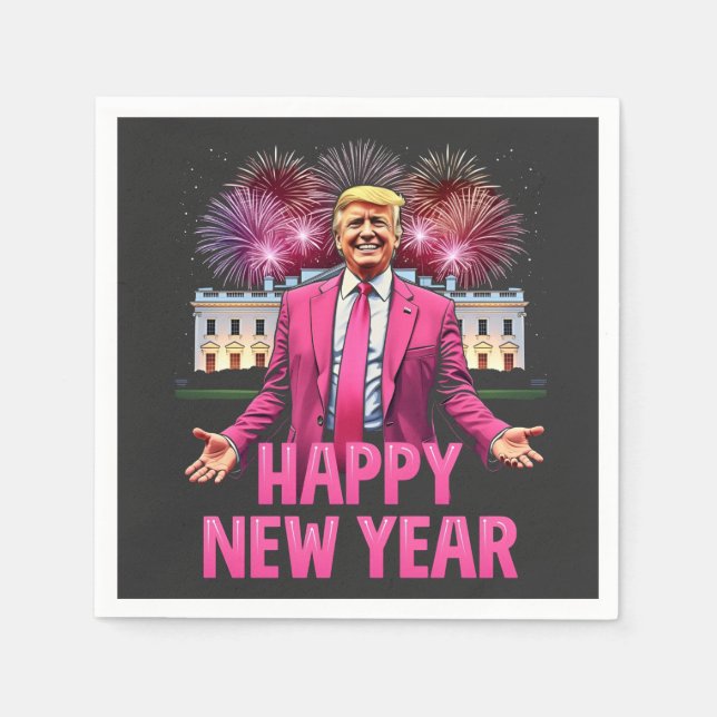 Happy New Year Eve Trump Resolution 2025 Napkin (Front)