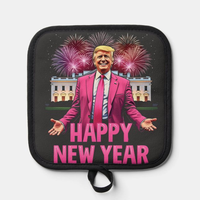 Happy New Year Eve Trump Resolution 2025 Pot Holder (Front)