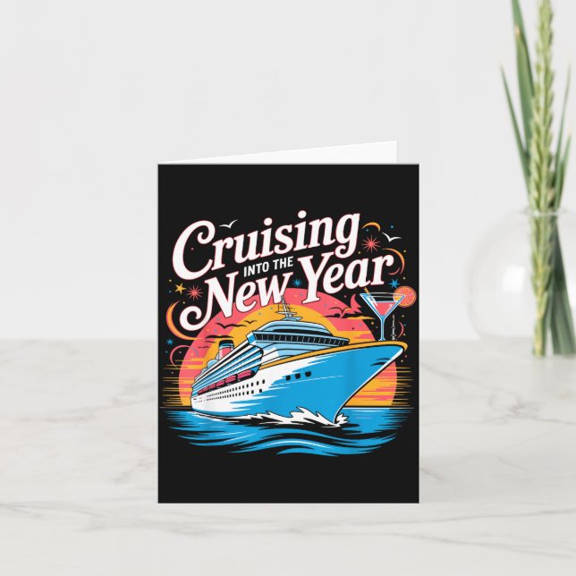Happy New Year Family Cruise Matching Celebration  Card (Front)