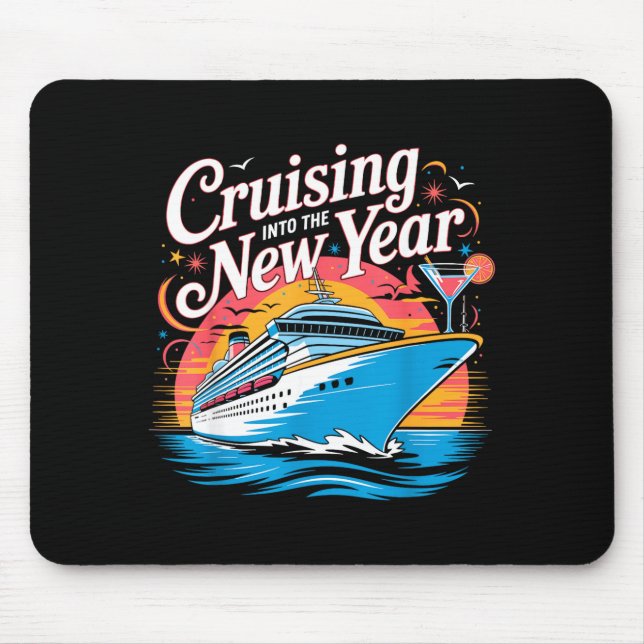 Happy New Year Family Cruise Matching Celebration  Mouse Mat (Front)