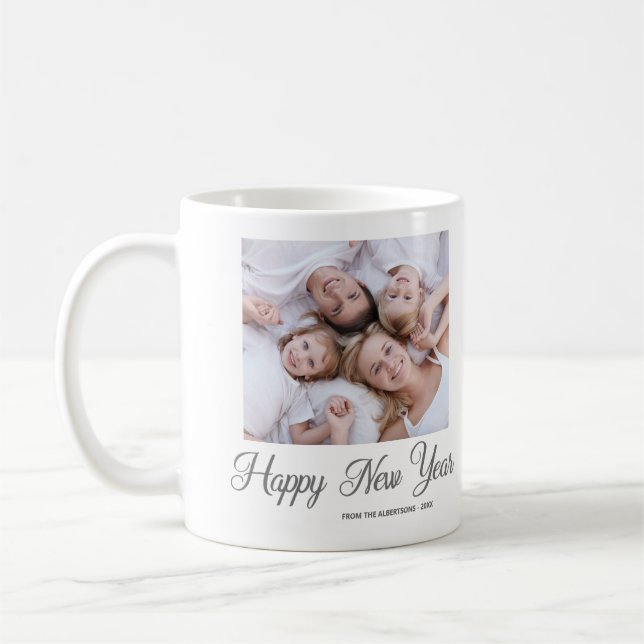 Happy New Year Family Photo Gift Coffee Mug (Left)