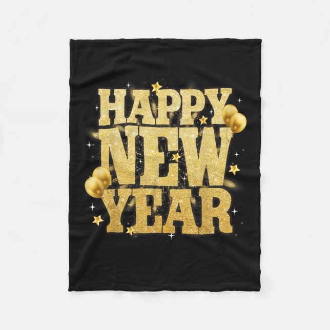 Happy New Year Family Reunion Party New Year Eve O Fleece Blanket (Front)