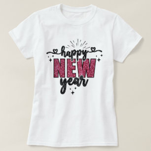 Happy New Year Festive Glitter New Year T-Shirt