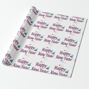 Happy New Year Festive Party Colourful Epic Wrapping Paper