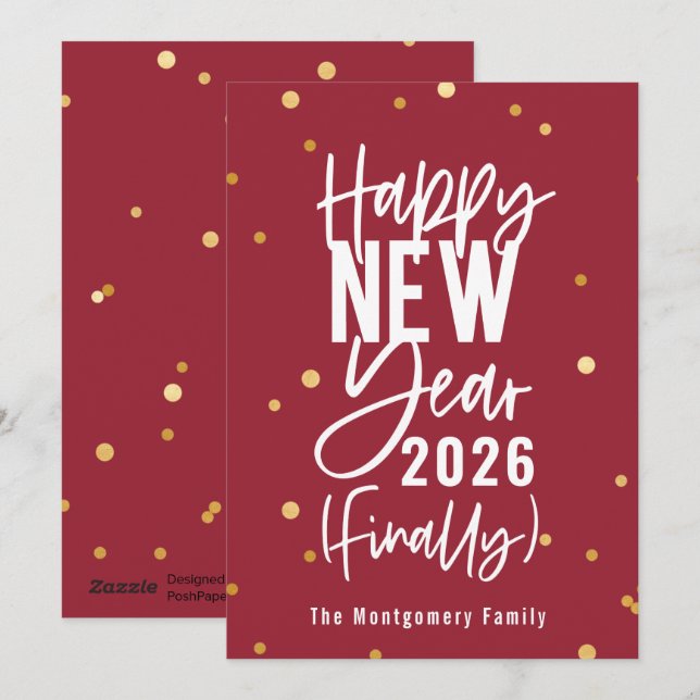 Happy New Year Finally Holiday Card (Front/Back)