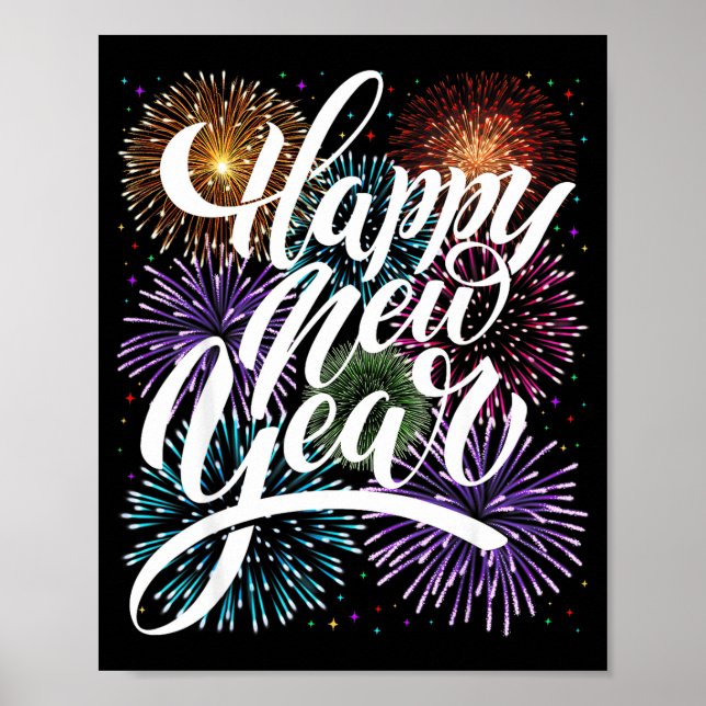 Happy New Year Firework Family Matching Men Women  Poster (Front)