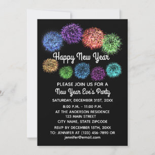 Happy New Year Fireworks #1-2 Invitation Card