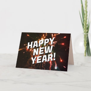 Happy New Year Fireworks Background 2024 Card