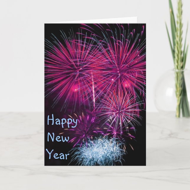 Happy New Year Fireworks Card (Front)