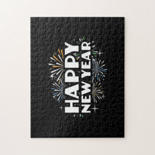 Happy New Year Fireworks Funny New Years Eve NYE E Jigsaw Puzzle
