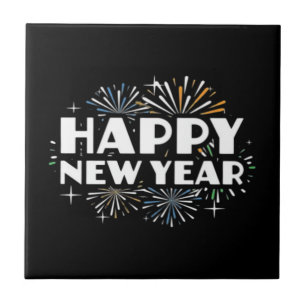 Happy New Year Fireworks Funny New Years Eve NYE E Tile
