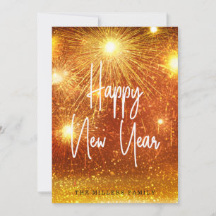 Happy New Year Fireworks Holiday Card